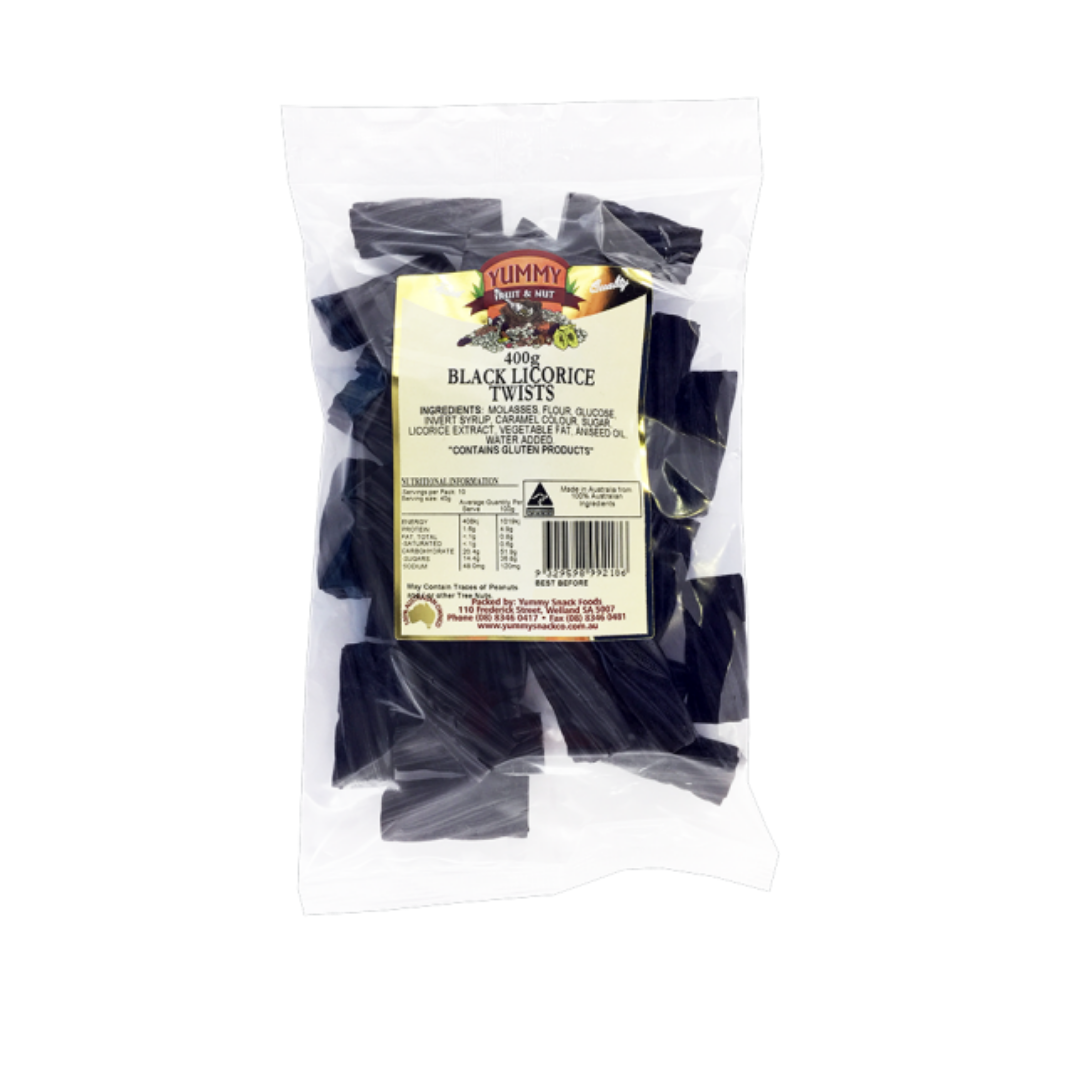 Lollies - Black Licorice Pieces 400g